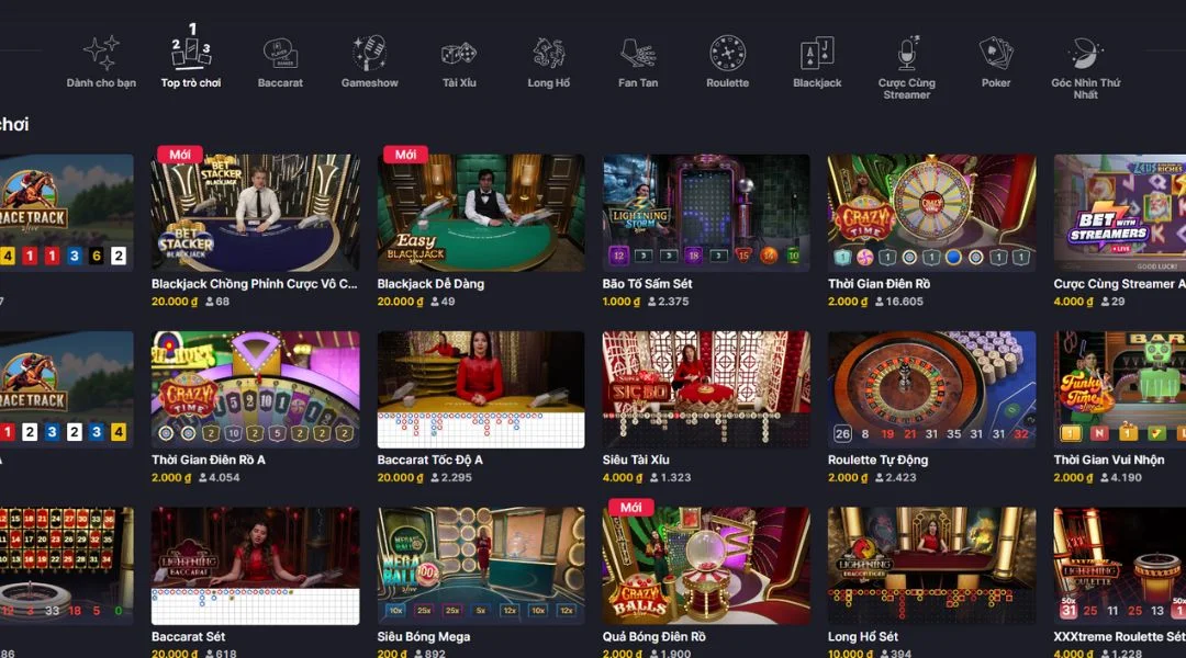 Giao Diện Gọn Gàng Dễ Sử Dụng Của Live Casino Kubet