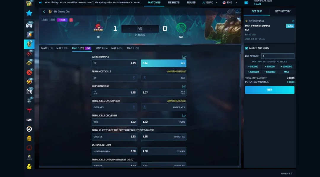 Thông Số Chi Tiết Minh Bạch Tại ESports Kubet